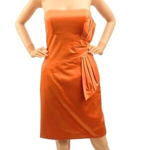 Max‎ & Cleo Cocktail Formal Dress Size 4 Semi-formal Burnt Orange Necter